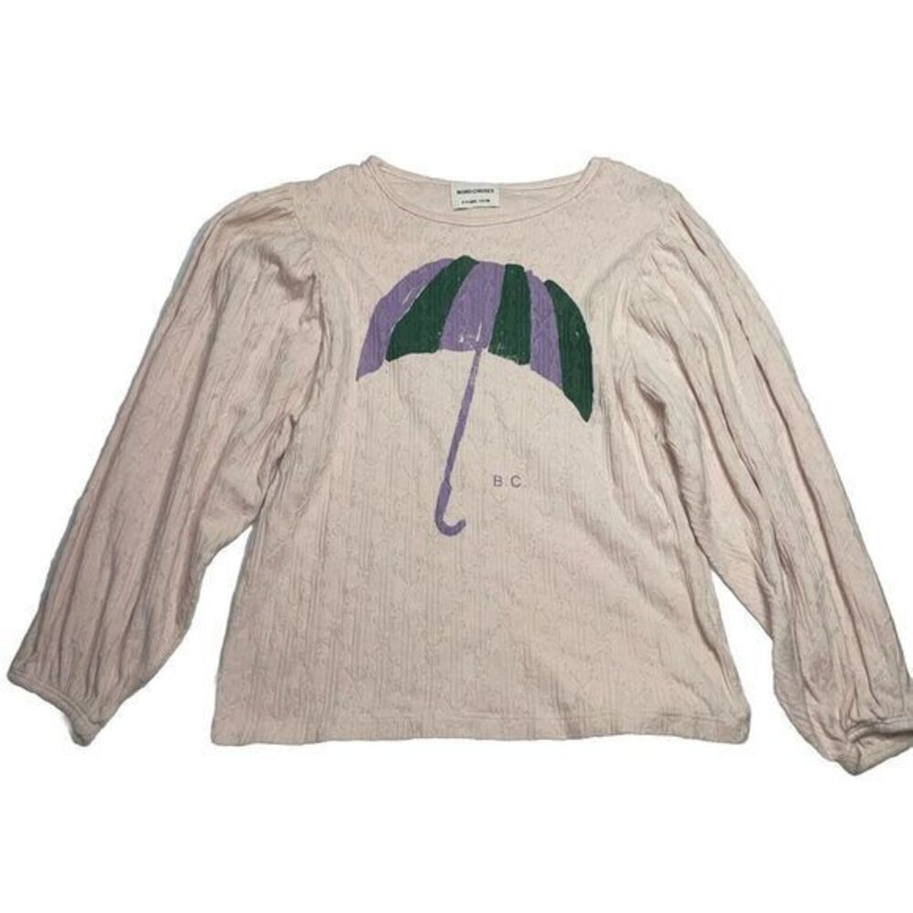 Bobo‎ Choses Cotton Pink Umbrella Tee Long Sleeve Blouse  Size 8-9 Y